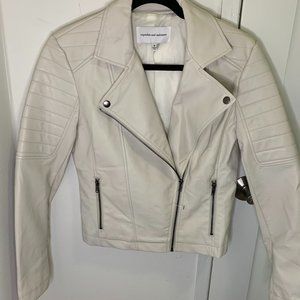 Cupcakes & Cashmere White Vegan Leather Jacket